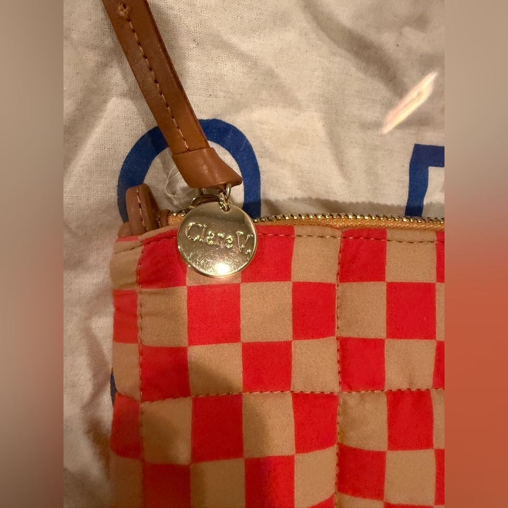 CLARE V. FLAT CLUTCH WITH TABS - POPPY/KHAKI QUILTED
CHECKER - NWT - Picture 5 of 9